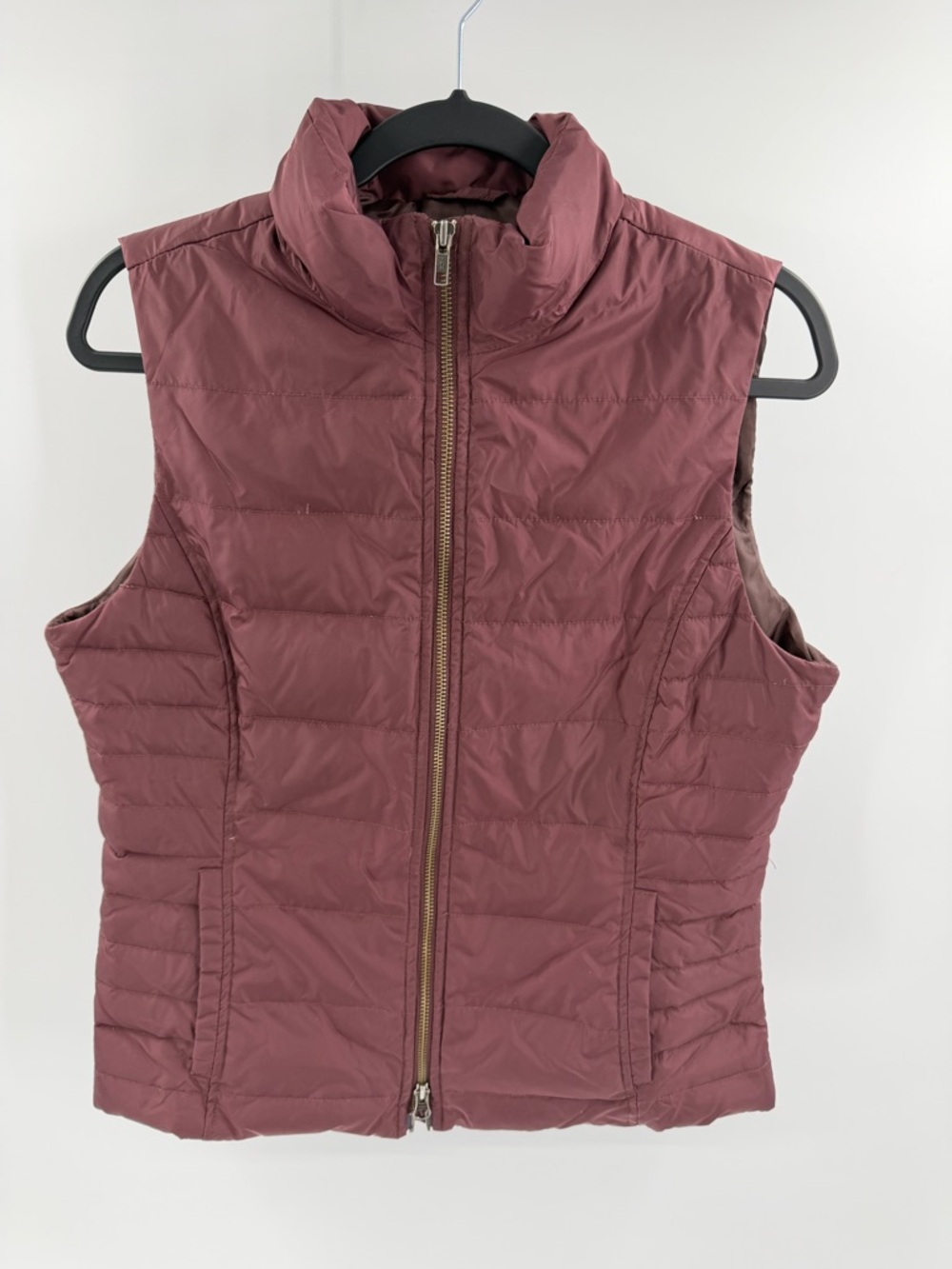 Halogen Maroon Quilted Sleeveless Down Puffer Vest Size Medium